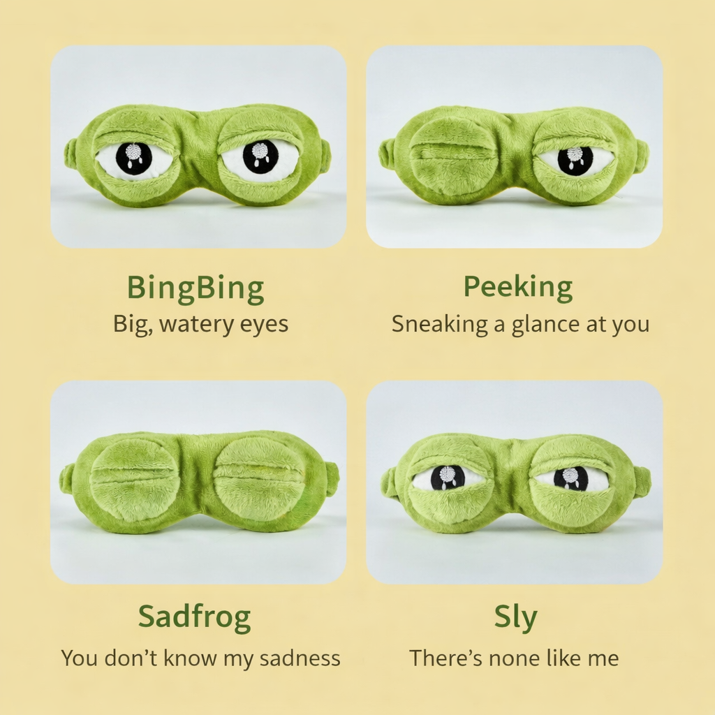 PadPepe Mood Eye Mask – Ultra-Soft Plush Sleep Mask for Travel, Office Naps & Deep Sleep