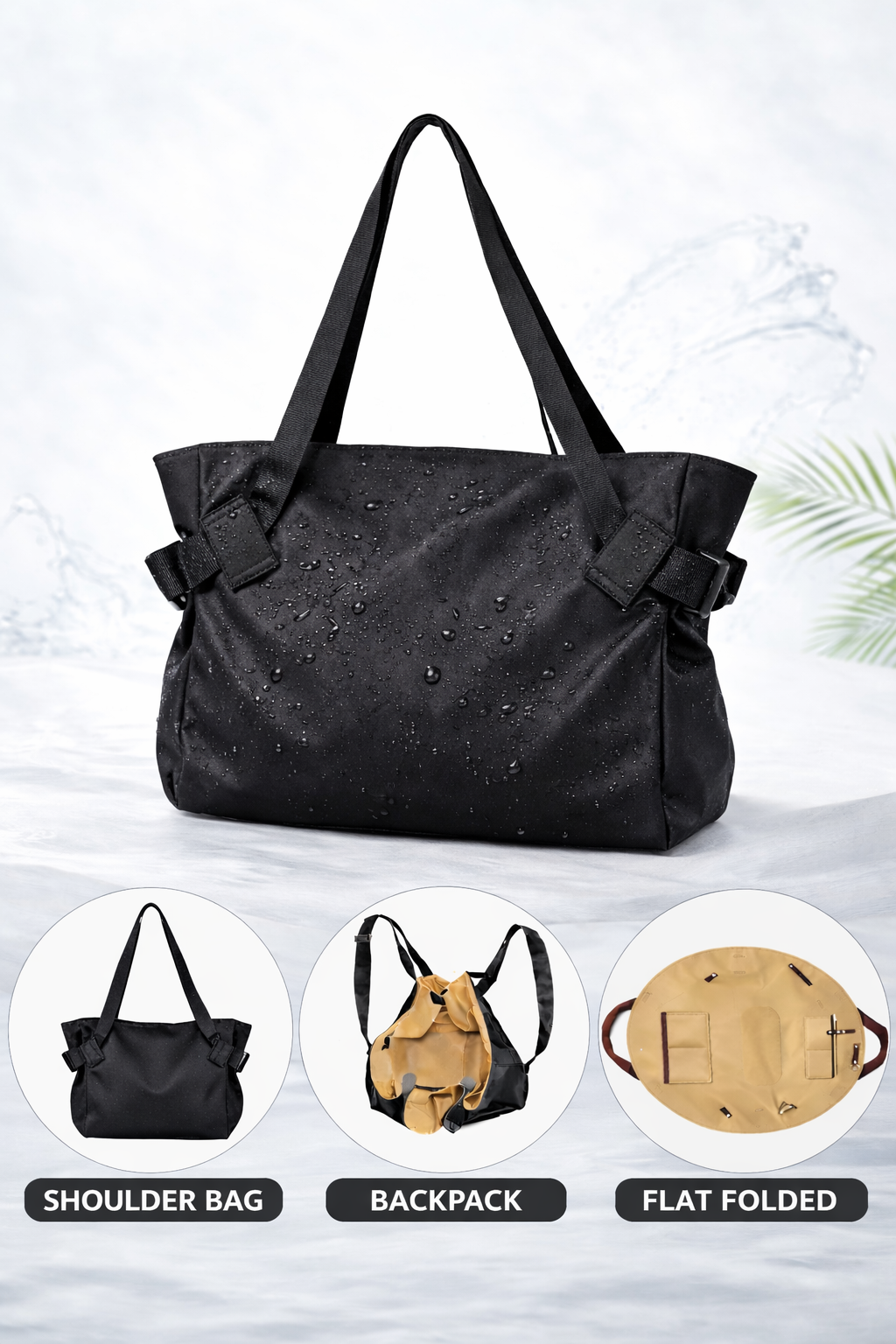 2-in-1 Waterproof Camping Tote Bag & Picnic Blanket Waterproof Market & Camping Bag | Foldable Multi-Purpose Tote Travel, Picnic & Shopping All-in-One Waterproof Tote Bag