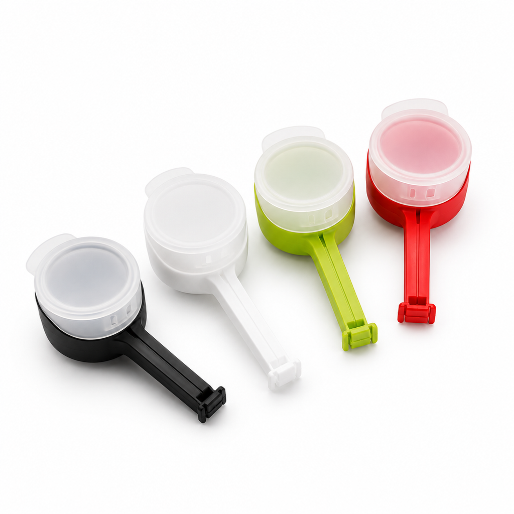4-Pack Airtight Food Bag Sealing Clips With Pour Spout